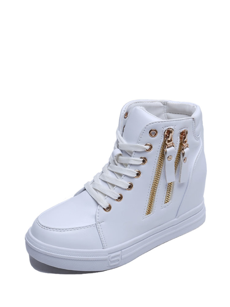 Double Zip Detail High Top Sneakers