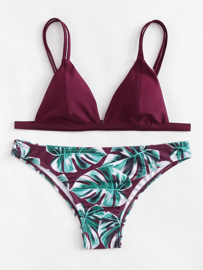 Mix And Match Palm Print Bikini Set