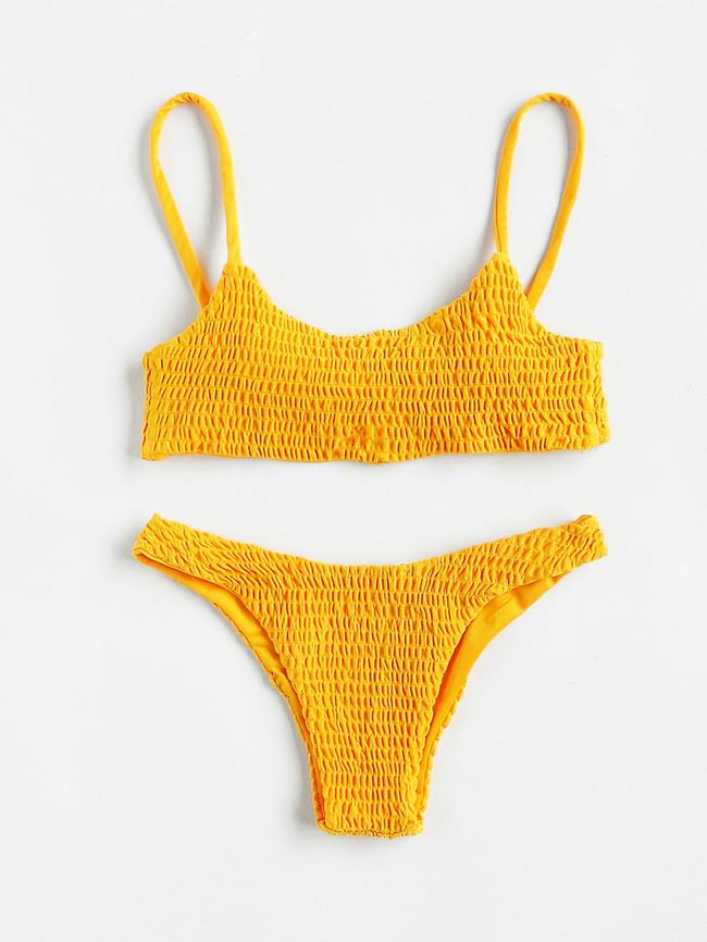 Push Up Shirred Bikini Set